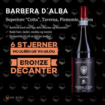 2019 Barbera d´Alba Superiore, Vigna Cotta, Taverna Wines, Italien